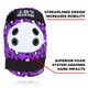 187 Killer Pads - Kids Neon Purple Staab JR Six Pack - Knee. Elbow & Wrist Safety Gear Set