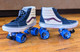 Vans custom Roller Skates  - Sk8 - Hi Pro Dress Blues / Turtle Dove - made with Vans shoes