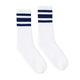 Socco -  Navy Striped Socks I White