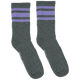 Socco - Athletic Crew | Lilac Striped Socks | Dark Heather Grey