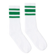 Socco -  Green Striped Socks | White