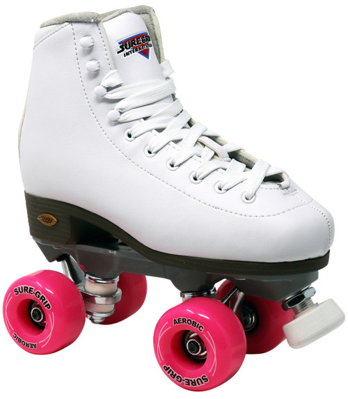 Sure Grip - White Fame Roller Skate with black Aerobic outdoor wheels skate  package