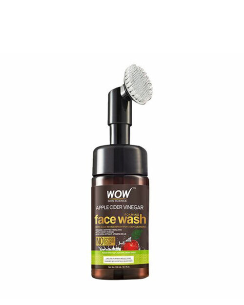 WOW Skin Science Apple Cider Vinegar Foaming Face Wash with Built-In Brush