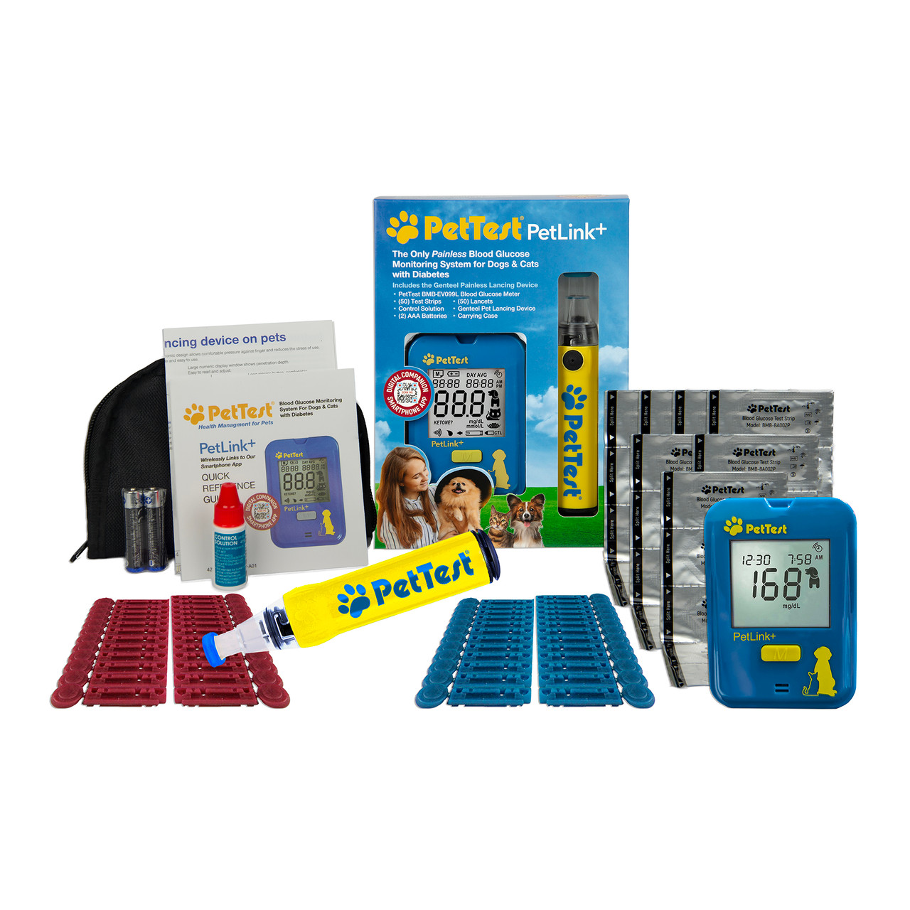 PetTest PetLink+ Meter Kit with Genteel Painless Lancing