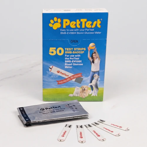 PetTest blood glucose test strips, 50 count box