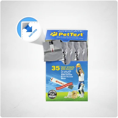 PetTest blood glucose test strips, 35 count box