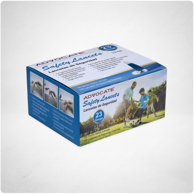 Advocate Safety Lancets - 23G x 2.2mm 100/box