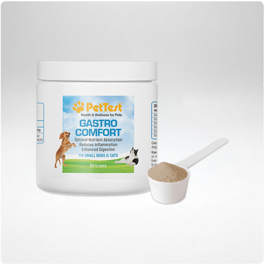 PetTest Gastro Comfort digestive supplement for small dogs & cats