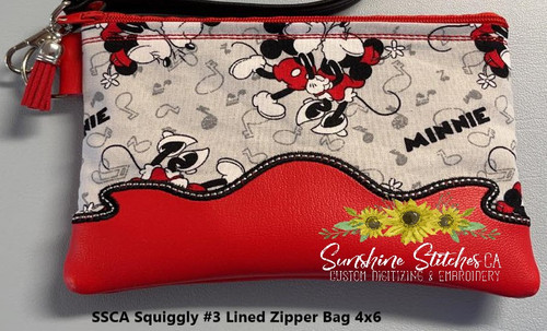 Squiggly,Lined,Zipper,Bag,#3,4x6,