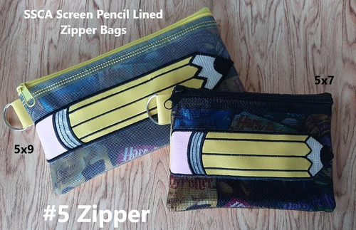 Screen,Pencil,5x7,5x9,Lined,Zipper,Bag,Set, #5 Zipper,
