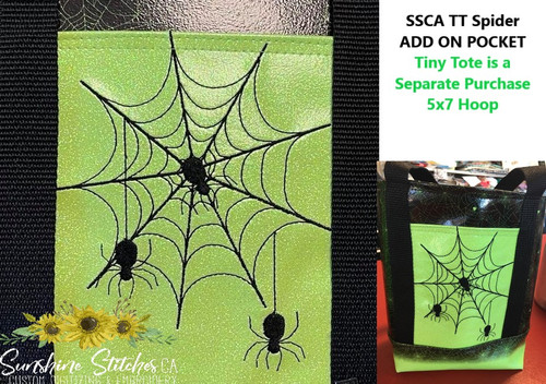 Spider, ADD ON POCKET FOR TINY TOTE, 5x7 Hoop