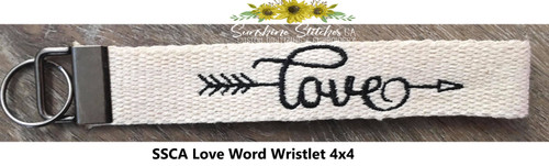 Love, Word, Wristlet, 4x4, Hoop,