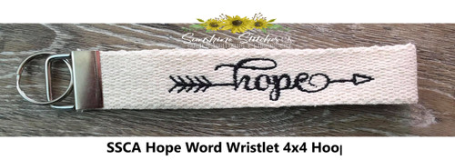 Hope, Word, Wristlet, 4x4, Hoop,