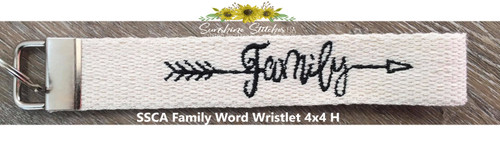 Family, Word, Wristlet, 4x4, Hoop,