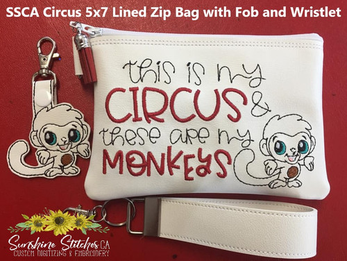 Circus, 5x7, Lined, Zipper, Bag,