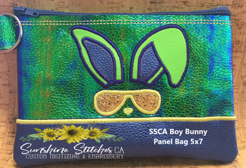 Boy, Bunny, Panel, 5x7, Lined, Zip, Bag,