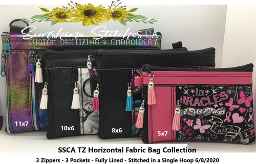 TZ, Horizontal, Fabric, Bag, Set, of, 4, Zipper, Bags,