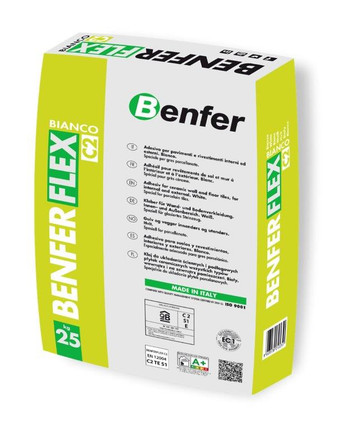 BenferFlex C2 High Performance Flexible  White Tile Adhesive For Walls and Floors 
