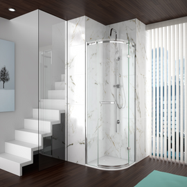 MERLYN 8 Series Frameless Hinged Quadrant Doors
8 Series Frameless 1 Door Quadrant LR
