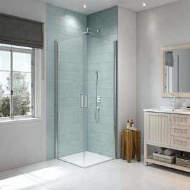 Merlyn 8 Series Wetroom Panels
8 Series Frameless Pivot Door with Side Panel RGB
