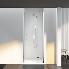 MERLYN 6 Series Frameless Hinged Shower Doors
Hinge and Inline in a Recess Front View
