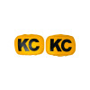 KC HiLiTES Retro 5in x 7in Rectangular Yellow Vinyl Light Cover w/ Black KC Logo (Pair) - 5601 User 1