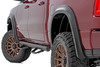 Style and Protection. Unlock the power of real protection and custom style with Rough Country's Sport Style Fender Flares for your fifth-generation Ram 1500! Offering 5 inches of Flare Height, you know your truck is getting the coverage it needs from flying debris and road grime. Not only will these flares safeguard your vehicle, but they will look great too - featuring a bold custom look that stands out and turns heads. Plus, if you want to take your customization game up a notch, these fender flares are easily paintable so they can match your truck in color and style. Get ready to rock this new rugged look ΓÇô with Rough Country's Sport Style Fender Flares!\
Sturdy Construction. These bold and rugged fender flares are designed exclusively for Ram 1500 owners, creating an instant upgrade for your ride. Made from a special Tri-Blend ABS material, these flares have maximum strength and durability, ensuring they will stand up to the toughest conditions that nature has to offer. For added protection, each fender is machine-formed to exact specifications with a high-grade UV protection. Not only do these fender flares look great, but you can trust that they will hold up and continue looking fresh despite the elements.\
Installation and Warranty. Featuring an easy and quick installation process, these flares have been designed to provide your truck with the stylish look you've been searching for without any of the hassle. Plus, if you need to bring your truck back to its original specs, the flares can be removed in a flash! But that's not all ΓÇô each set comes equipped with a three-year limited warranty. Stop dreaming about that showroom-level look and make it happen with Rough Country's Sport Style Fender Flares.