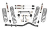 Transform Your Gladiator: Take your Jeep Gladiator JT to the next level with Rough Country's 3.5-inch Suspension Lift Kit. Designed for both adventure seekers and daily drivers, this kit delivers legendary off-road performance while maintaining smooth, confident on-road handling.Conquer Any Terrain with Extra Clearance: Gain the ground clearance you need to tackle rocky trails, deep ruts, and uneven terrain with ease. With room to run up to 37-inch tires, your Gladiator will turn heads with a bold, aggressive stance that commands attention on and off the road.Perfectly Level Stance: Eliminate that factory nose-down look with a front-to-rear level lift. This balanced setup not only enhances your Gladiator's appearance but also provides a more stable and predictable ride over any surface.Optimized Coil Spring Performance: Featuring OEM-tuned coil springs, this kit delivers exceptional ride comfort and precise handling. Dual-rate spring technology enhances load support and off-road stability, ensuring your Jeep performs flawlessly whether you're cruising highways or crawling over rocks.Heavy-Duty Forged Track Bar: Keep your axles perfectly centered with our solid forged steel track bar and rear track bar bracket. Boasting a massive 1.25-inch outside diameter and durable OEM-style rubber bushings, it provides unmatched strength and long-lasting performance against the toughest terrain.Quick and Hassle-Free Installation: No need to spend a full weekend in the garage. This lift kit is designed for a straightforward, bolt-on installation, so you can get back to what really matters, hitting the trails.Custom Shock Options for Every Adventure: Tailor your ride to your driving style with multiple shock options, including nitrogen-charged N3, V2, M1 Monotube, or our premium M1R shocks. Whether you want maximum off-road control or all-around versatility, Rough Country lets you build your lift your way.With Rough Country's 3.5-inch Suspension Lift Kit, you're not just upgrading your Jeep, you're unlocking its full off-road potential. Take command of the trail, enjoy a smoother ride, and give your Gladiator the presence it deserves.
