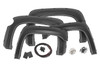 Add aggressive good looks quickly and easily with Rough Country's Fender Flares. Nothing compliments a new lift, wheels, and tires like a set of stylish, mean-looking fender flares. Rough Country's Fender Flares are designed with a simulated riveted look. These fender accessories bolt-on quickly and easily in a few secure mounting points, making installation a cinch. No cutting or drilling is required to install, and these flares can be easily removed and return your truck to stock! These UV treated fender flares ship in flat-black or can easily be painted to match your vehicle, and are designed to withstand the sun, rain and other elements of nature. Rough Country Fender Flares are guaranteed to be free of defects for 3 years!