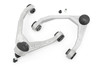 Take your truck to the next level with Rough CountryΓÇÖs most durable Upper Control Arm to date! Rough CountryΓÇÖs Forged Upper Control Arms feature a solid, 1-piece design made of forged aluminum for superior strength and durability. This forged design outperforms all other types of arm construction, with no welding weak spots that could bend or break.\
Rough CountryΓÇÖs Forged Upper Control Arms feature POM ball joints for a greater range of motion offering more wheel articulation than standard or OE replacements. These ball joints feature a Polyoxymethylene ball race with an extremely low coefficient of friction for longer life, and a larger ball diameter to improve range of motion with a maintenance free design. Each ball joint is fully greaseable.\
Rough CountryΓÇÖs Forged Upper Control Arms also feature durable rubber bushings rubber bushings for superior quality and durability.