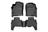 Keep your carpet in pristine condition with Rough Country's Floor Armor: Heavy Duty Floor Mats and Rear Cargo Liners. These eco-friendly, semi-flexible floor mats are made of an ultra-durable Polyethylene that offers a strong, rigid shape that's incredibly easy to clean.\
Where simple rubber floor mats fail, Rough Country's line of Floor Armor is guaranteed for life and will never crack, split, or break-down over time. The high-quality design extends the lifespan of your carpets and the raised-lip design ensures your interior will always be protected from mud, moisture, and more.\
These contoured floor mats are laser-measured for each make and model; designed to be a precise fit that grips the carpet and stays put. An aggressive looking textured surface gives your muddy shoes plenty of traction and looks great inside the vehicle.\
No matter what you track in, Rough Country Floor Armor is incredibly easy to clean. Just pop them out of the floorboards and rinse away the dirt! Includes Rough Country's Lifetime Replacement Warranty.