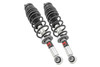 Improved Stance, Balance, and Handling.ΓÇ»If you want to improve your vehicle's on-road performance and off-road capabilities, Rough Country's M1 Loaded Strut Kits are the way to go. Our M1 Loaded Struts help stabilize your vehicle's movements, enhancing control when you turn, brake, accelerate or ride over uneven road surfaces. As an adjustable ride height strut, these M1ΓÇÖs keep your suspension from overextending, providing a more consistent ride. Made for rugged off-road performance, our M1 monotube struts have a 46mm digressive piston for a more stable ride, preserving the smooth ride quality you need.\
Quality Construction.ΓÇ»Rough Country's M1 Loaded Struts have been engineered to give you the most reliable performance, increased driving comfort, and all-around performance for your vehicle. Made from 2" seamless extruded tubing and feature durable vulcanized natural rubber bushings. They're also zinc plated for resistance against the elements. Plus, they're adjustable in height. Utilizing multiple grooves in the strut body the spring perch can be raised or lowered. So whether you're looking to add a little extra clearance for off-roading or just want your ride to sit a little higher, our M1 Monotube Loaded Struts are the perfect solution.\
Installation and Warranty. This bolt-on installation requires just basic tools and about 2-3 hours to complete. Our Strut Kit is backed with a limited lifetime replacement warranty towards manufacturer defects. As such, the product is protected from structural and workmanship damage after the date of purchase. With our industry-leading warranty, give yourself peace of mind when using Rough Country's products!