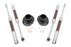 Lift, level, and smooth out your ride with Rough Country's new and improved 2.5-inch RAM 2500/3500 Leveling Kit. Engineered to fit RAM trucks equipped with front radius arm suspension setups, this easy-to-install kit gives a big boost at an unbelievable price!\\
Rough Country's durable coil spring spacers have been expertly redesigned to match the factory geometry of your truck, including the angle of the coil mounts and position of the rubber isolator, which perfectly indexes both springs to eliminate any chance of coil bowing. This kit also includes a pair of front N3 Shock Absorbers for better ride quality both on and off-road. Rough CountryΓÇÖs N3 shocks are nitrogen charged, featuring 10-Stage Velocity Sensitive Valving for a smooth ride no matter what the terrain.\\
This kit also features a lightning fast, 100% bolt-on installation process that couldn't be easier or less invasive to your new vehicle. Includes Rough Country's Lifetime Replacement Warranty.