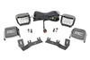 Whether itΓÇÖs off-road riding at night or navigating the trails after hours, Rough CountryΓÇÖs Lower Windshield LED Ditch Mounts gives you the strong side illumination you need. Never miss another turn, and safely maneuver through any off-road situation in the dark without obstructing visibility from inside the cab.\
This easy to install mounting system is low profile and features 100% bolt-on installation procedure, with no need for cutting or drilling needed. The LED Cubes tuck nicely along the base of the windshield and pack impressive lighting power.\
Each Rough Country LED light cube is IP67 Waterproof and includes a premium, braided wiring harness with in-line fuse and on/off switch.┬á\
This kit Includes Rough CountryΓÇÖs 3-year LED warranty.