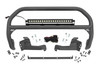 Outfit your 2021 Bronco Sport right with Rough Country's Nudge bar. This durable 2-inch thick tubular steel bull bar provides added protection for the front side of your vehicle all while offering multiple LED mounting solutions to provide ample lighting for the trail ahead.\
┬á\
This easy-to-install bull bar features a 100% bolt-on installation process, giving you a simple way to add this eye-catching upgrade that provides protection from hazards on and off-road. Each Nudge Bar is coated with corrosion-resistant black powder coat to ensure a long-lifespan for years to come.\
┬á\
Rough Country's Nudge Bar can be equipped with four round LED lights, or a single row 20" LED light bar! Rough CountryΓÇÖs all-weather LED lights feature a durable, die-cast aluminum housing and include a premium, waterproof, flat-wound, braided wiring harness with toggle switch and in-line fuse.