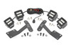 Whether itΓÇÖs off-road riding at night or navigating the trails after hours, Rough CountryΓÇÖs Quad Cube LED Ditch Mounts gives you the strong side illumination you need. Never miss another turn, and safely maneuver through any off-road situation in the dark without obstructing visibility from inside the cab.\
This easy to install mounting system is low profile and features 100% bolt-on installation procedure, with no need for cutting or drilling needed. The LED Cubes tuck nicely along the base of the windshield and pack an impressive 5,760 lumens and 72┬áwatts of lighting power. Each Rough Country LED light cube is IP67 Waterproof and includes a premium, braided wiring harness with in-line fuse and on/off switch.\
This kit Includes Rough CountryΓÇÖs 3-year LED warranty.