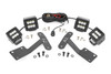 Whether itΓÇÖs off-road riding at night or navigating the trails after hours, Rough CountryΓÇÖs Quad Cube LED Ditch Mounts gives you the strong side illumination you need. Never miss another turn, and safely maneuver through any off-road situation in the dark without obstructing visibility from inside the cab.\
This easy to install mounting system is low profile and features 100% bolt-on installation procedure, with no need for cutting or drilling needed. The LED Cubes tuck nicely along the base of the windshield and pack an impressive 5,760 lumens and 72┬áwatts of lighting power. Each Rough Country LED light cube is IP67 Waterproof and includes a premium, braided wiring harness with in-line fuse and on/off switch.\
This kit Includes Rough CountryΓÇÖs 3-year LED warranty.