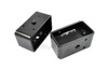 Durable Components. Upgrade your rear suspension with Rough Country's Lift Block Kit. This lift block is made of fabricated steel, making it stronger, and it offers a longer lifespan than cast blocks. Giving you a 3-inch rear lift, our Lift Blocks will increase ground clearance while maintaining factory ride quality. Designed to improve your truck's weight distribution, they can extend the life of your suspension by reducing rear sag. These powder-coated black Lift Blocks are also tapered to reduce driveshaft angle. With an installation time of 2-3 hours, Rough Country's Suspension Lift Blocks offer an inexpensive way to easily add lift to the rear suspension of your truck, jeep, or SUV.ΓÇ»