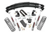 Level Up Your Stance and Style: Give your Ford F-150 a bold, aggressive look from front to rear with Rough Country's 2.5" Suspension Lift Kit. This easy-to-install system levels the front with the rear, eliminating the factory rake for a clean, balanced profile and commanding presence on and off the road.Improved Ground Clearance and Ride Quality: Featuring durable front coil springs, this kit delivers increased ground clearance while maintaining excellent ride comfort and performance. Precision-engineered radius arm and axle drop brackets ensure all components stay in optimal alignment, preserving that factory-like ride feel after the lift.Premium Components for Maximum Durability: The rear lift blocks included in this kit are built to withstand tough conditions, delivering reliable strength and long-term performance for heavy-duty use.Performance-Tuned N3 Shock Absorbers: Enjoy a superior blend of off-road performance and on-road comfort with Rough Country's nitrogen-charged N3 shocks. These high-pressure shocks feature a 10-stage variable valving system, a durable 18mm spring-loaded piston rod, and a fast-cooling 54mm shock body for consistent performance in any condition.Upgrade Options for Added Strength: This lift is available with optional replacement rear leaf springs, giving you the flexibility to enhance your load capacity and rear suspension performance as needed.Room for 32-Inch Tires: Rough Country's 2.5" Lift Kit gives you the clearance to run up to 32" tall tires, transforming your Ford's capability and stance with the aggressive look you want.Backed by a Limited Lifetime Warranty: Enjoy peace of mind knowing your investment is protected by Rough Country's Limited Lifetime Replacement Warranty.