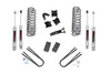 Bold Stance, Better Clearance: Transform your Ford with Rough Country's 4" Suspension Lift Kit, delivering a more aggressive, leveled look from front to rear. This system eliminates the factory rake for a balanced stance while improving ground clearance to take on uneven terrain and off-road challenges with confidence.Performance-Driven Components: The kit includes a set of durable front coil springs for enhanced ride height without sacrificing comfort or performance. Application-specific 7-degree C-bushings and a track bar drop bracket maintain proper geometry and alignment, ensuring a factory-like ride quality even after lifting.Premium N3 Shock Absorbers: This kit features Rough Country's nitrogen-charged N3 shocks, precision-tuned with a 10-stage variable valving system, 18mm piston rods, and fast-cooling 54mm shock bodies for enhanced off-road handling and smooth highway ride quality.Ready for 35-Inch Tires: Gain the clearance needed to run up to 35" tires, giving your truck a more aggressive profile and increased off-road capability, all with proper wheel backspacing.Built to Last: Backed by Rough Country's Limited Lifetime Replacement Warranty, this 4" Ford Suspension Lift Kit combines rugged durability with confidence-inspiring performance, on and off the road.