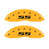 MGP 2 Caliper Covers Engraved Silverado SS Yellow Finish Blk Char 10 Chevy Silverado 1500 - 14207FSS3YL Photo - Primary