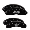 MGP 4 Caliper Covers Engraved Front Jeep Rear Grill Logo Black Finish Silver Char 2019 Jeep Wrangler - 42018SJPLBK Photo - Primary