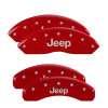 MGP 4 Caliper Covers Engraved Front & Rear Jeep Red Finish Silver Char 2018 Jeep Wrangler - 42019SJEPRD Photo - Primary