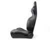 NRG Reclinable Racing Seats (Pair) Black Leather w/NRG Logo Red Stitch - RSC-208-1L/R Photo - Close Up