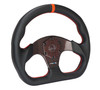 NRG Carbon Fiber Flat Bottom Steering Wheel (320mm) Red CF Center w/Red Stitch/Center Mark - RST-024CF/RD Photo - Primary
