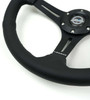 NRG Reinforced Perforated Leather Racing Steering Wheel 350mm / 2.5in Deep / 4mm Matte Black Spoke - RST-030PR-BK Photo - Close Up