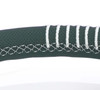 NRG Steering Wheel 1.5in Dish 350mm Black Perforated Leather - Emerald Stitching - Reinforced Spoke - RST-037MB-B-20 Photo - Close Up