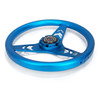 NRG Aluminum Steering Wheel 330mm - Arow Cutout - Ergonomic Grip - Anadized Blue - RST-070-BL Photo - Close Up