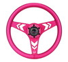NRG Aluminum Steering Wheel 330mm - Arow Cutout - Ergonomic Grip - Anadized Pink - RST-070-PK Photo - Primary