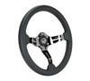 NRG Light Weight Gaming Steering Wheel - 350mm 3 Black Chrome Spokes Perforated Leather - ST-010BC-PR Photo - Close Up